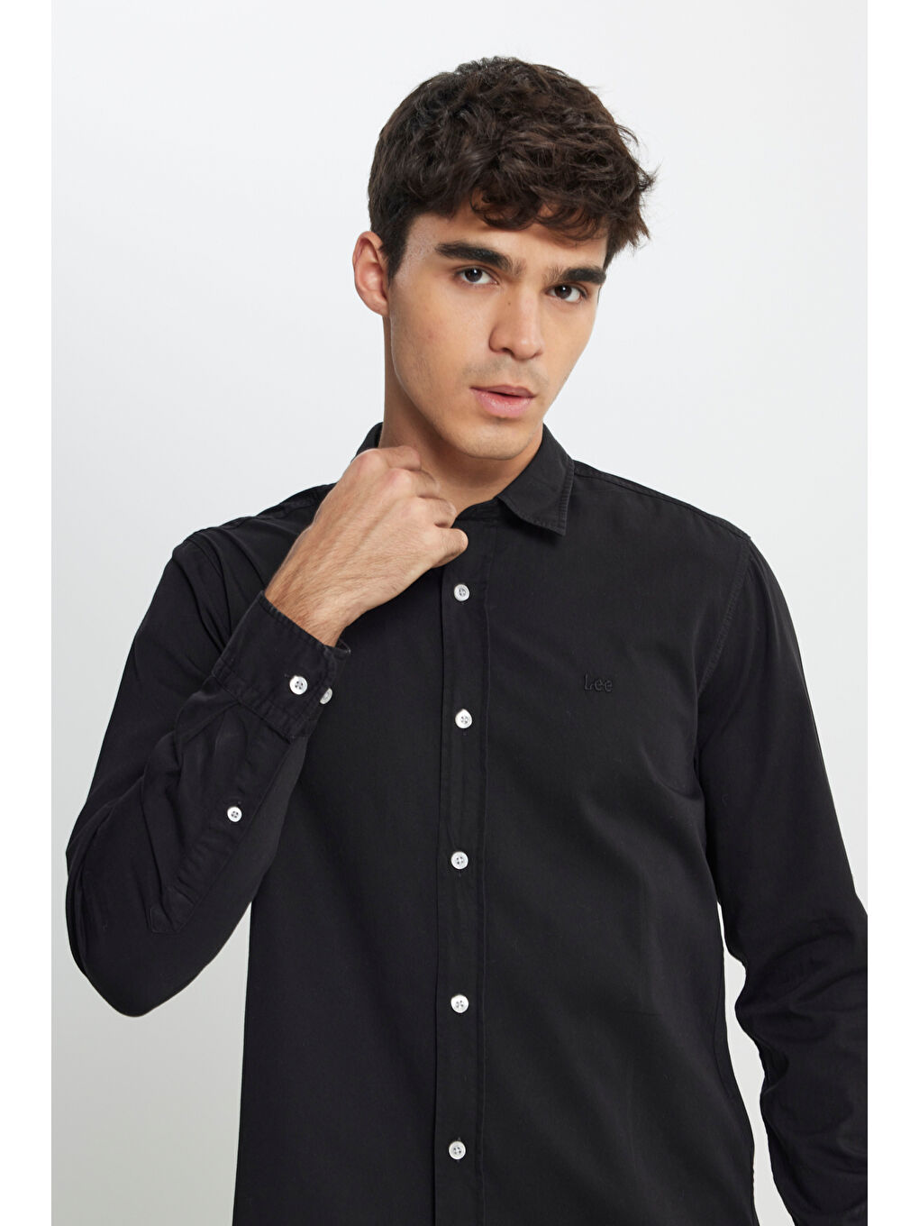 Regular Fit Normal Kesim %100 Pamuk Siyah Gömlek-5