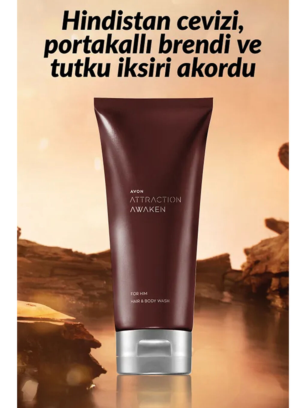 AVON Attraction Awaken Erkek Parfüm ve Saç Vücut Şampuan Paketi - 4