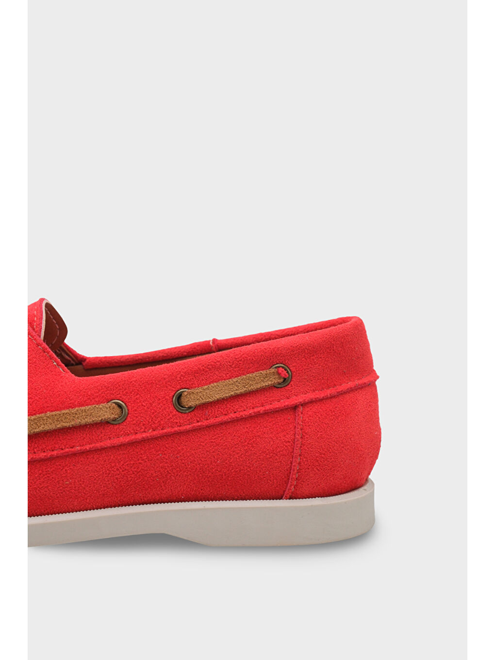 Kırmızı Bria Bağcıklı Boncuklu Konfor Kadın Loafer Tekne Ayakkabısı-2