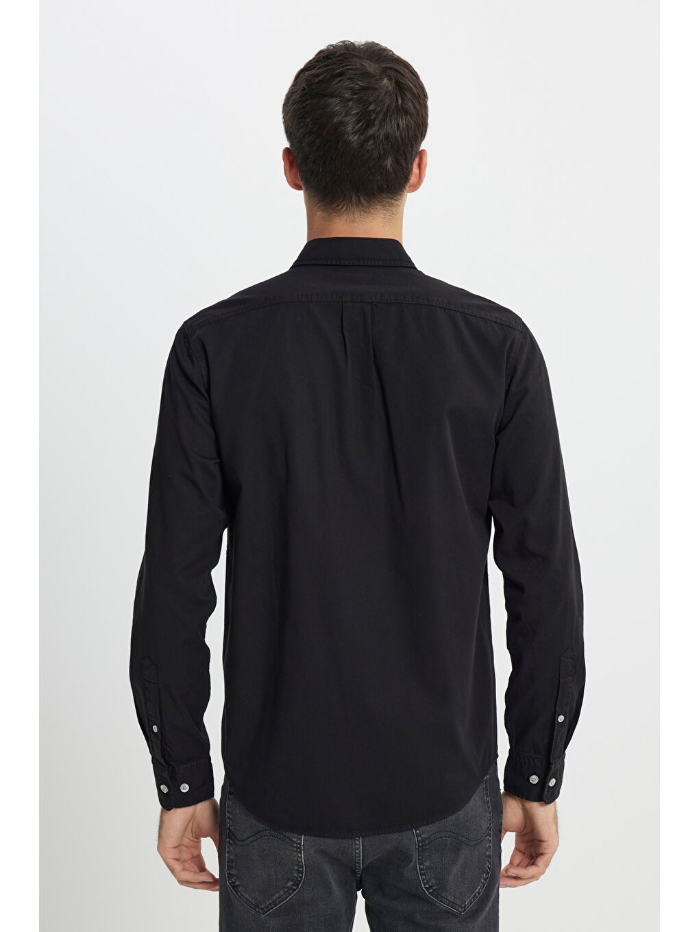 Regular Fit Normal Kesim %100 Pamuk Siyah Gömlek-7