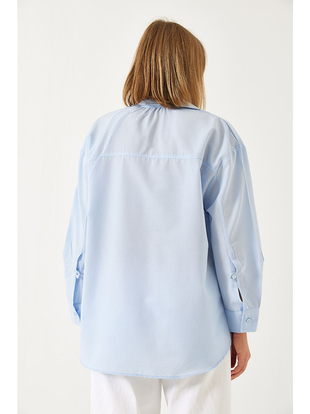 Mavi Kadın Düğme Detaylı Basic Gömlek G-6