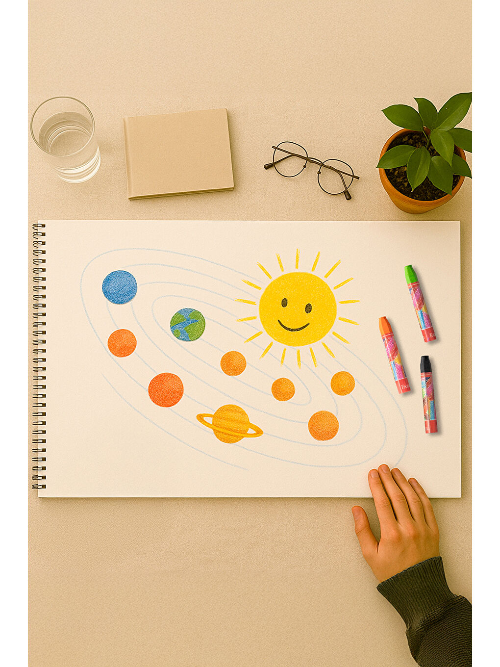 Pastel Boya, 24 Renk, Pratik Taşıma Çantalı, Canlı ve Yumuşak Renkler, Kolay Kullanım, Tasarım-4