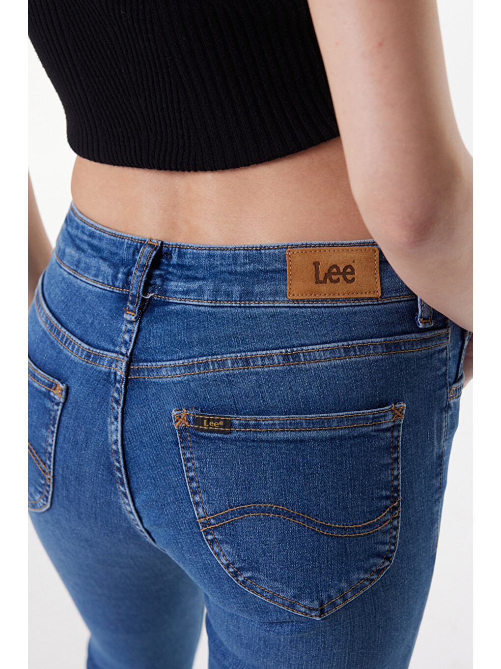 Bej Skinny Fit Dar Kesim Normal Bel Açık Mavi Scarlett Esnek Jean Denim Jean Pantolon-5