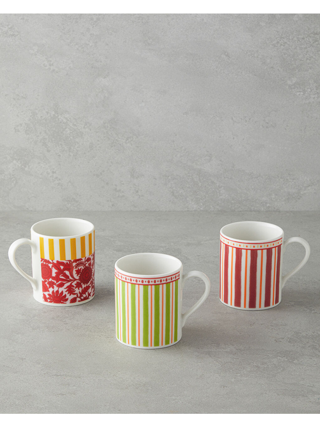 Elora Bone Porselen Kupa 290 ml Yeşil-Turuncu-Pembe-2