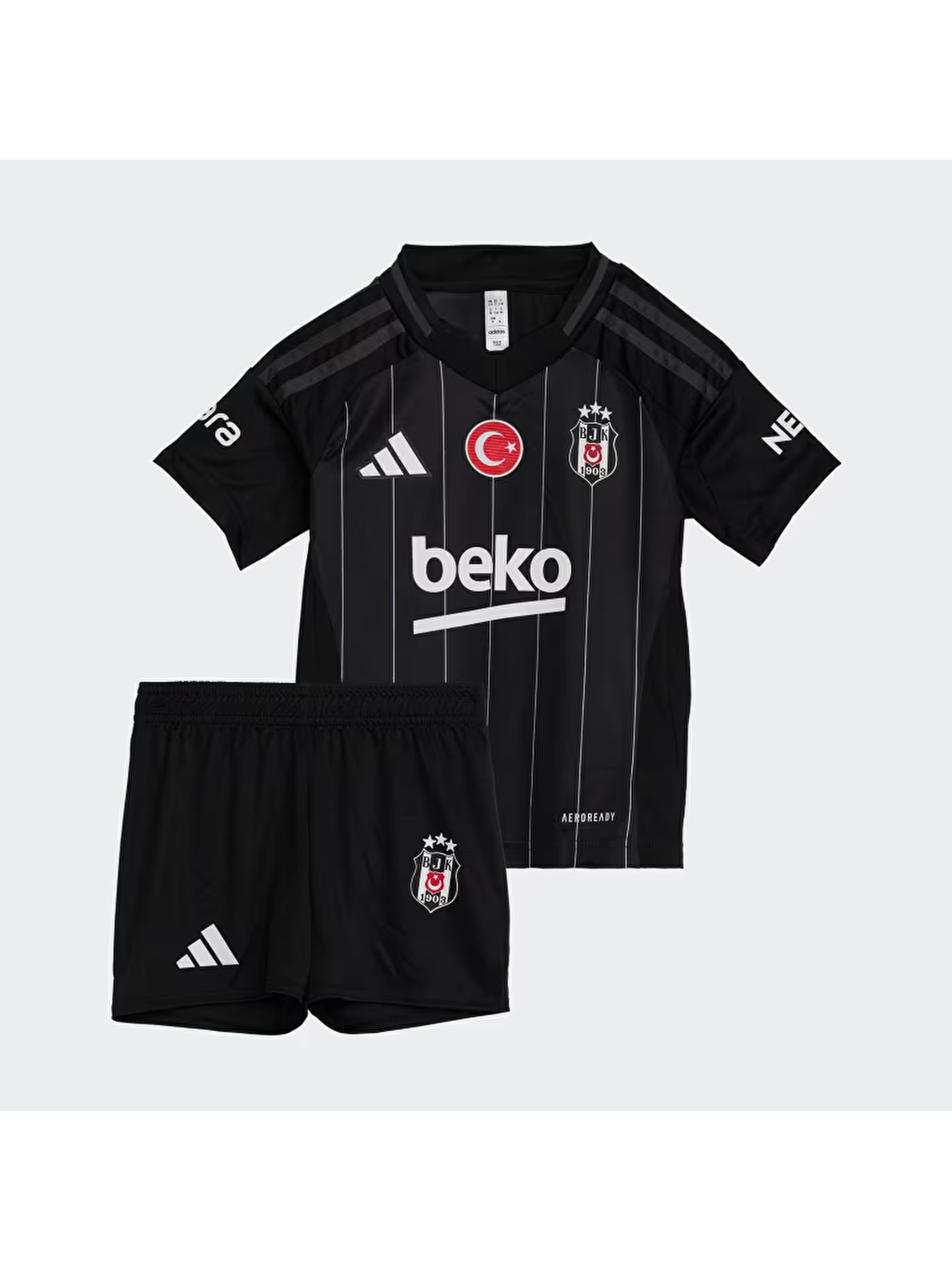 Adidas Beşiktaş Away Minikit Çocuk Siyah Yuvarlak Yaka Forma