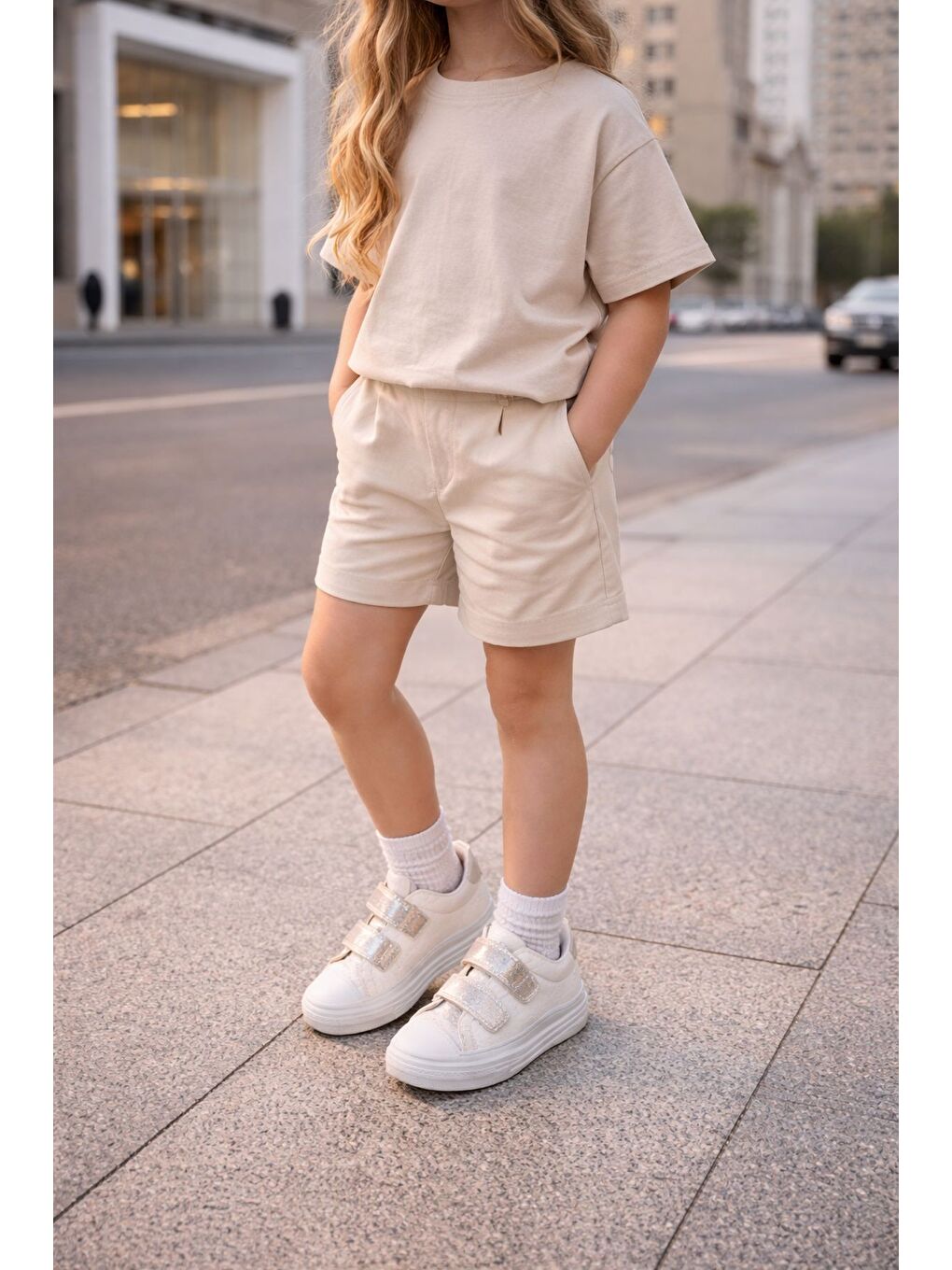 Beyaz ORİELLA Kız Çocuk Cırt Cırtlı Simli Günlük Sneaker Spor Ayakkabı-8