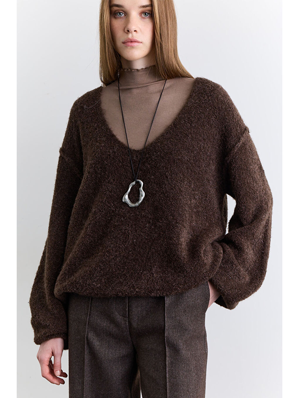 Kahverengi Soft Dokulu Kazak Acı Kahve-1