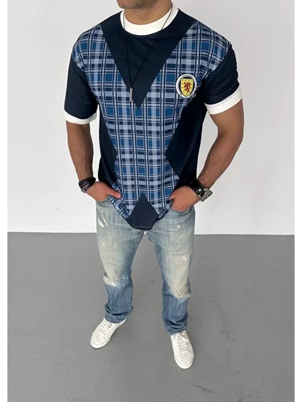 Unisex Bisiklet Yaka Baskılı Oversize T-Shirt - Siyah-1