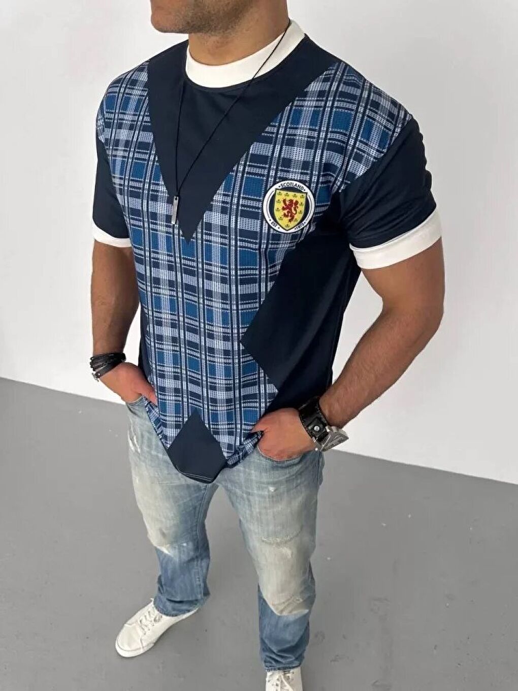 Unisex Bisiklet Yaka Baskılı Oversize T-Shirt - Siyah-2