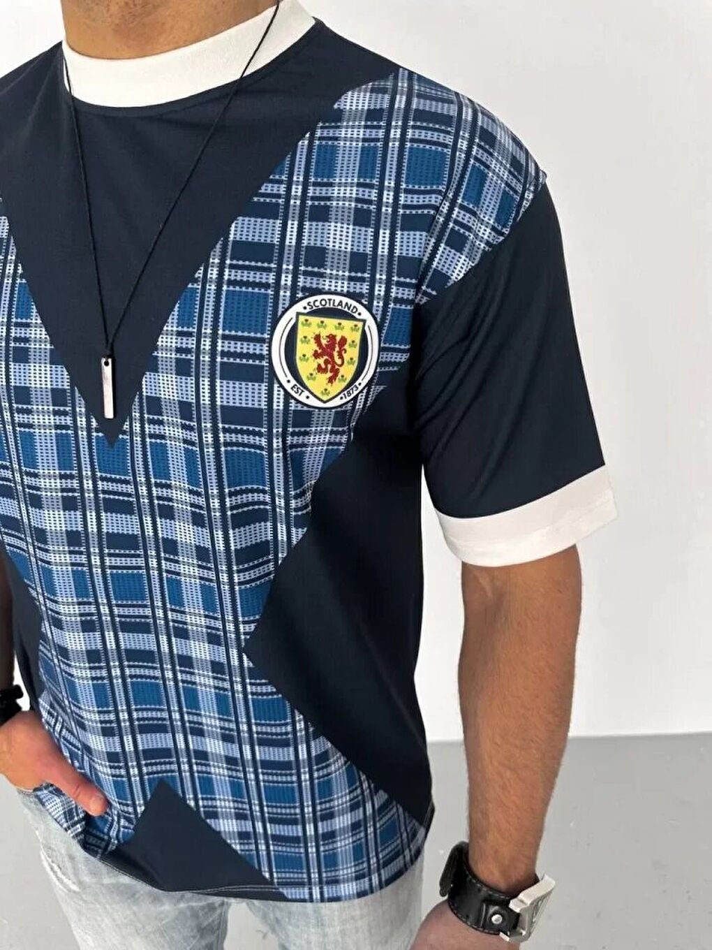 Unisex Bisiklet Yaka Baskılı Oversize T-Shirt - Siyah-3