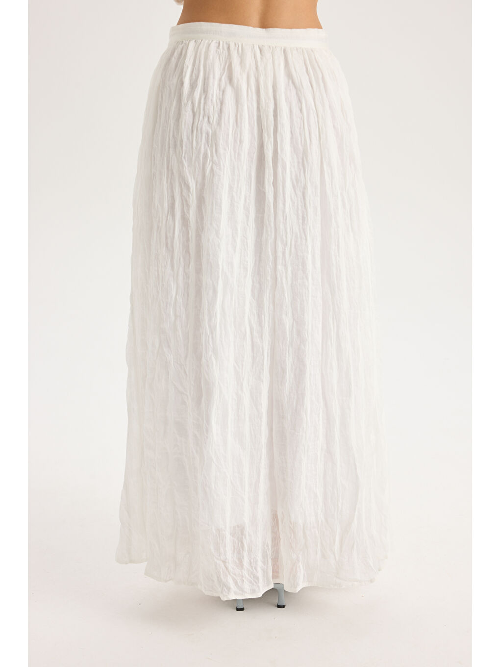 Tanoa Çizgi Desen Ekru Uzun Etek-4