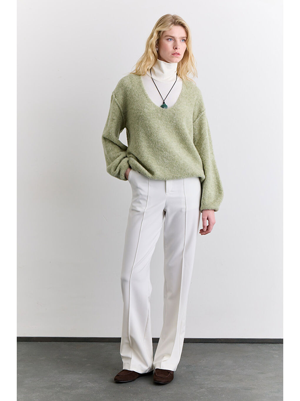 Soft Dokulu Kazak Yeşil-3