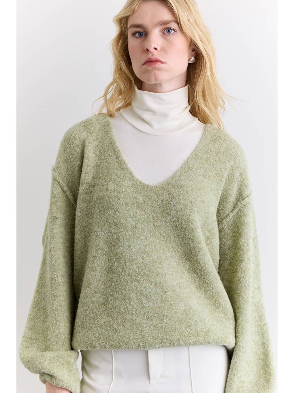 Soft Dokulu Kazak Yeşil-4