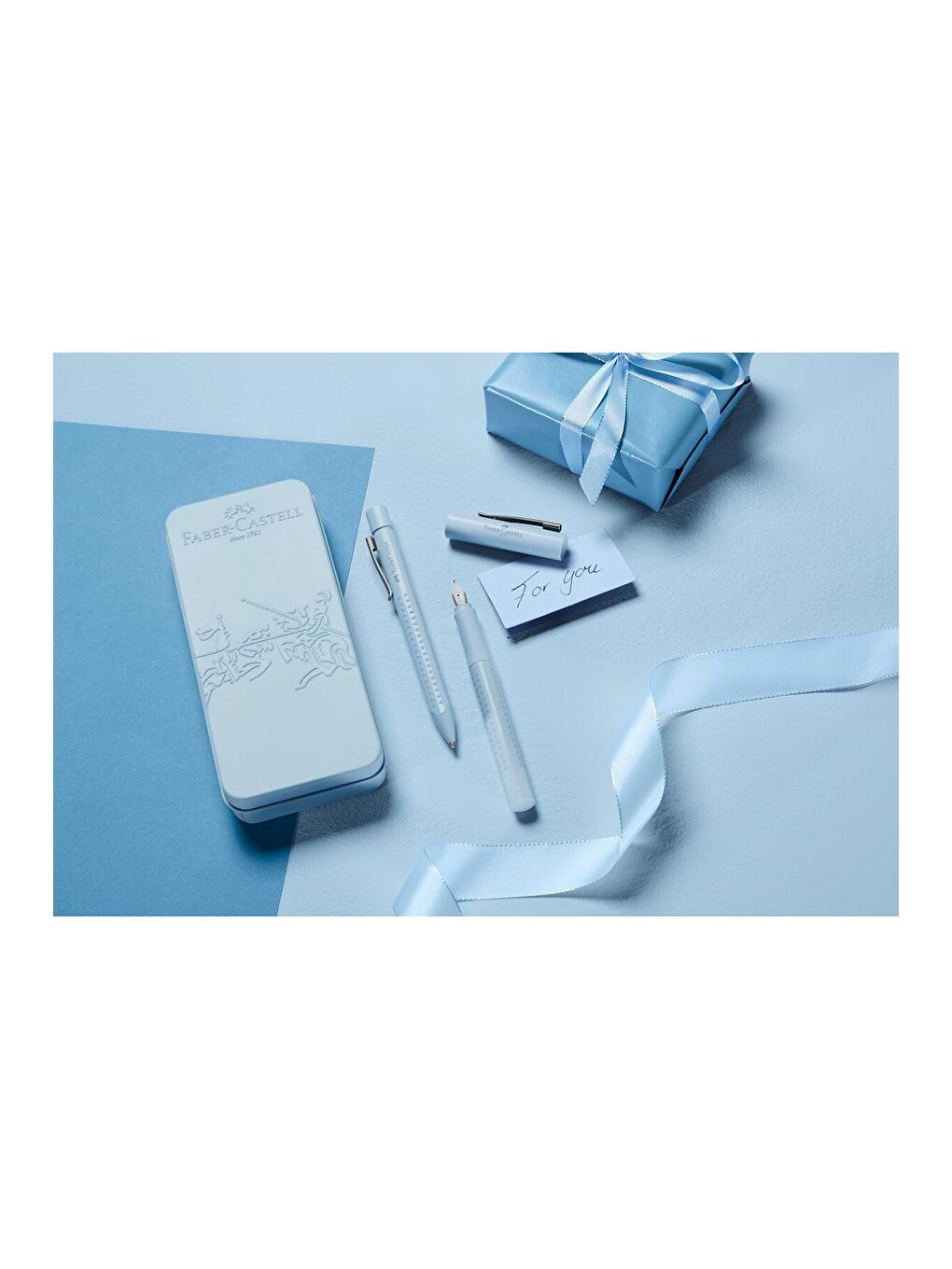 Grip 2011 Hediye Seti, Gök Mavisi, M Uçlu Dolma Kalem + XB Tükenmez Kalem, Metal Kutuda-3
