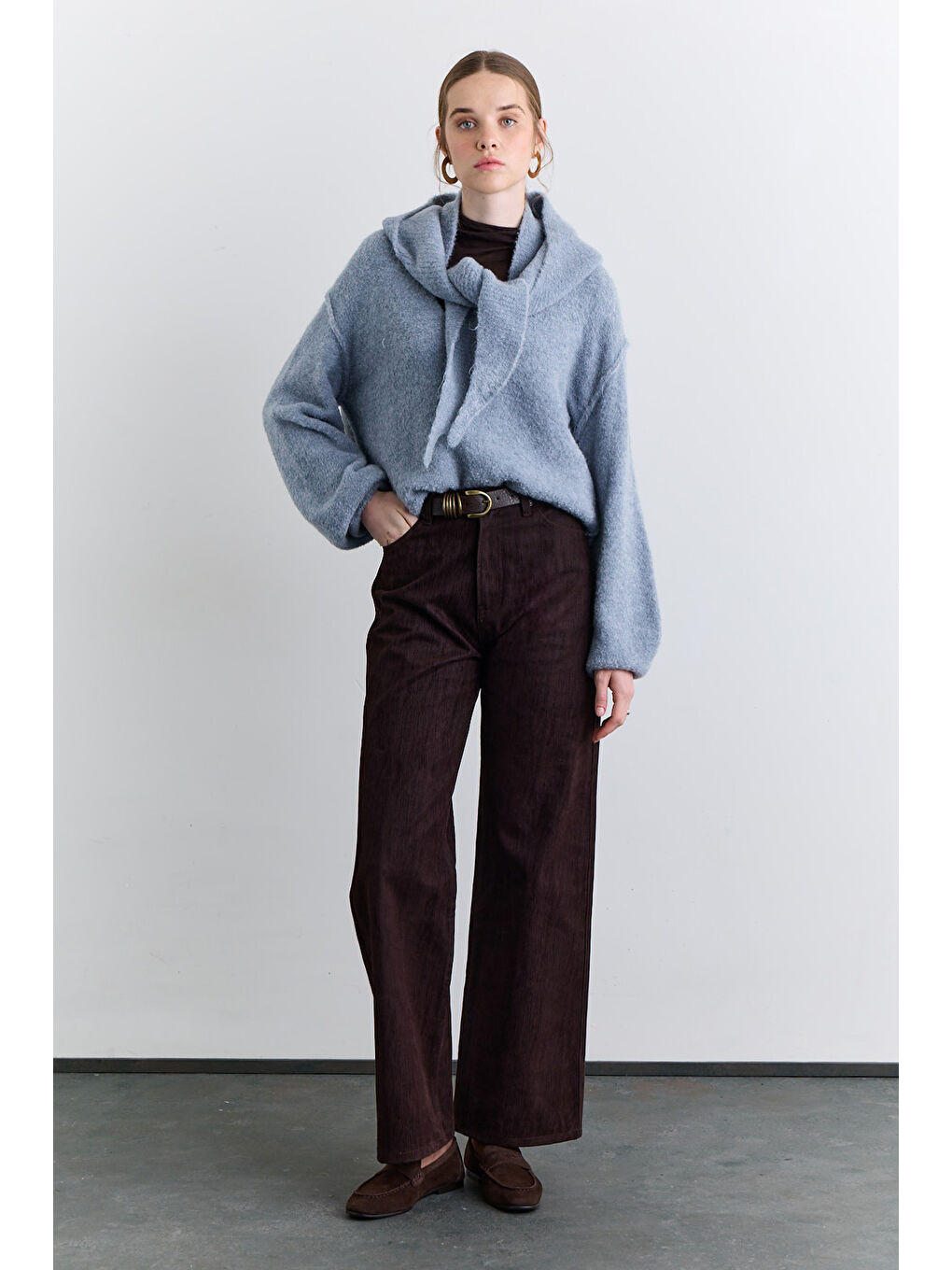 Soft Dokulu Kazak Mavi-1