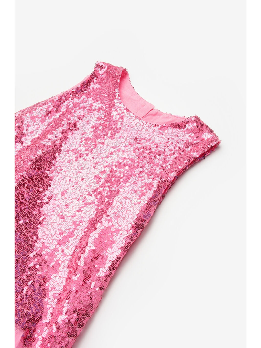 Fuşya  Fırfır Detaylı Pullu Kız Bebek Elbise - Dakota-2