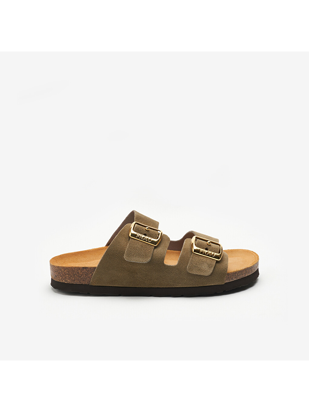 Yeşil Kadın Terlik 17b8 Suede Double-strap Sliders