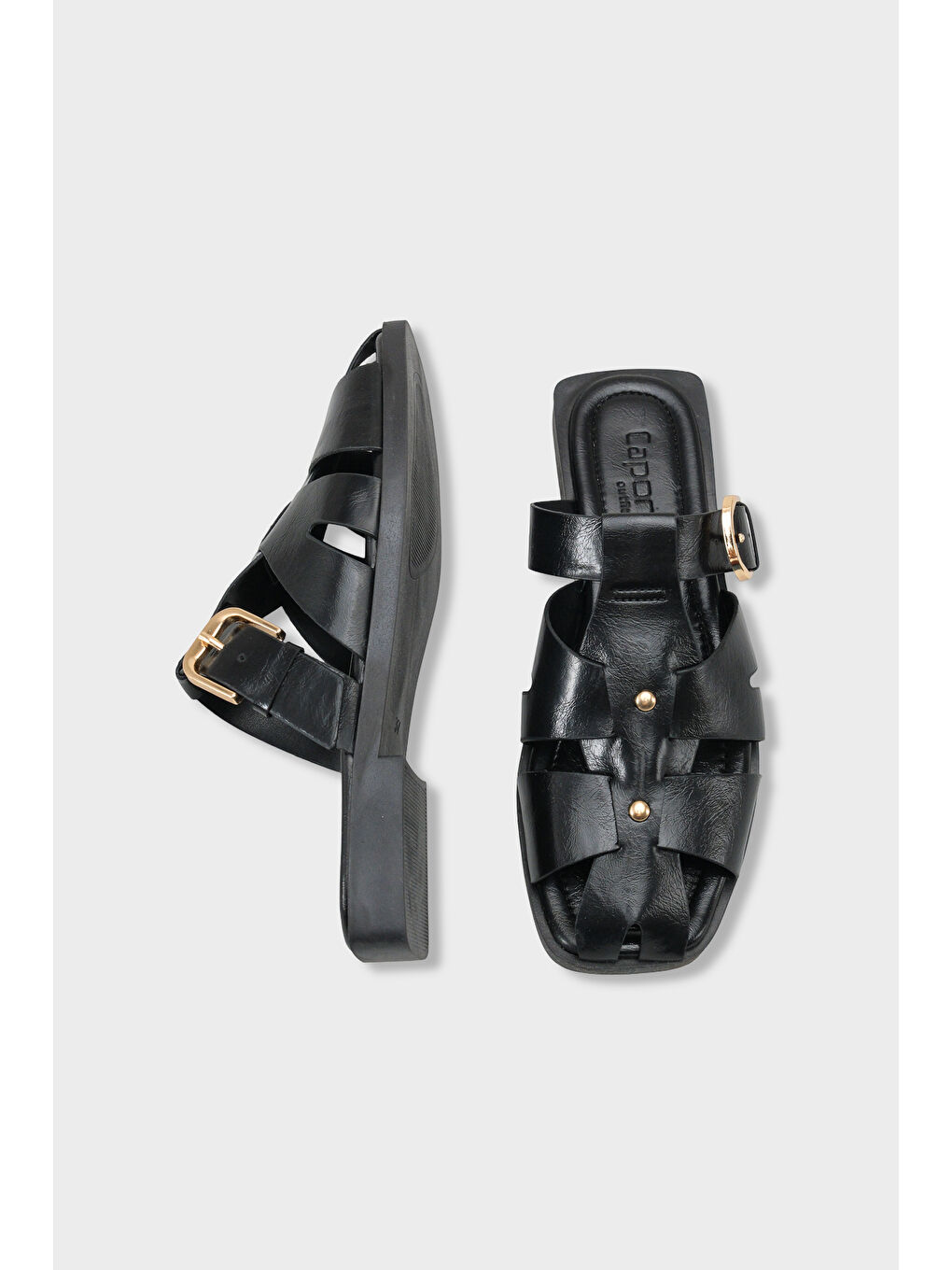 Siyah Willa Gladyatör Kadın Sabo Terlik-4