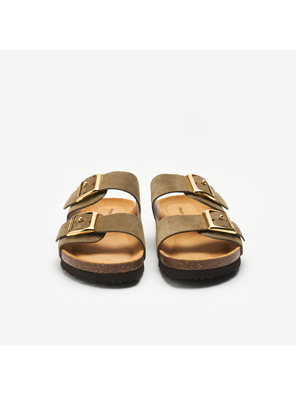 Yeşil Kadın Terlik 17b8 Suede Double-strap Sliders-2