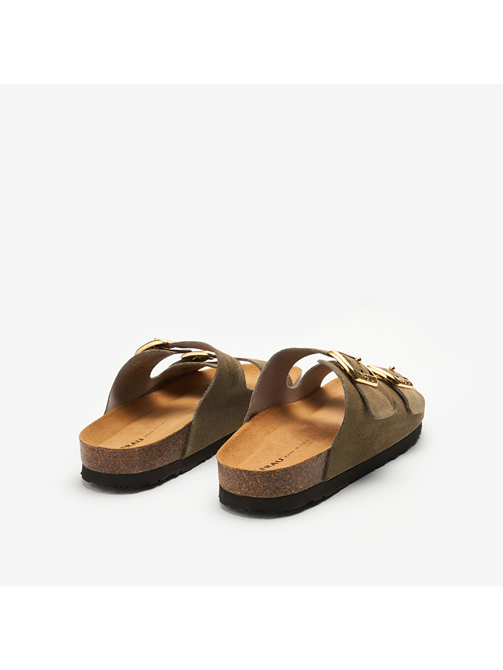 Yeşil Kadın Terlik 17b8 Suede Double-strap Sliders-3