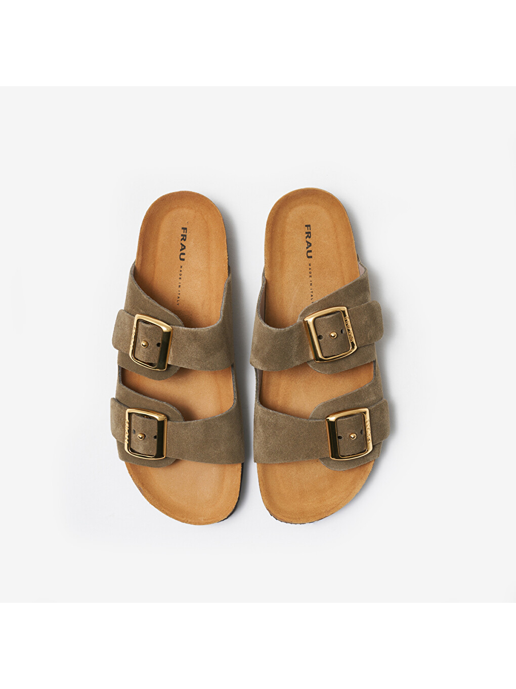 Yeşil Kadın Terlik 17b8 Suede Double-strap Sliders-4