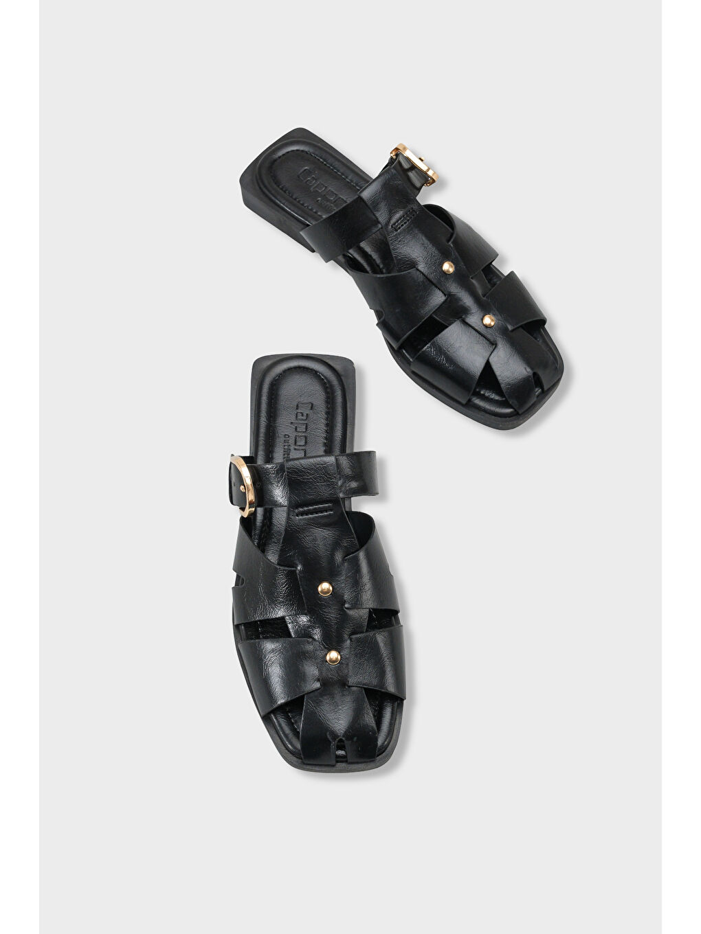 Siyah Willa Gladyatör Kadın Sabo Terlik-5