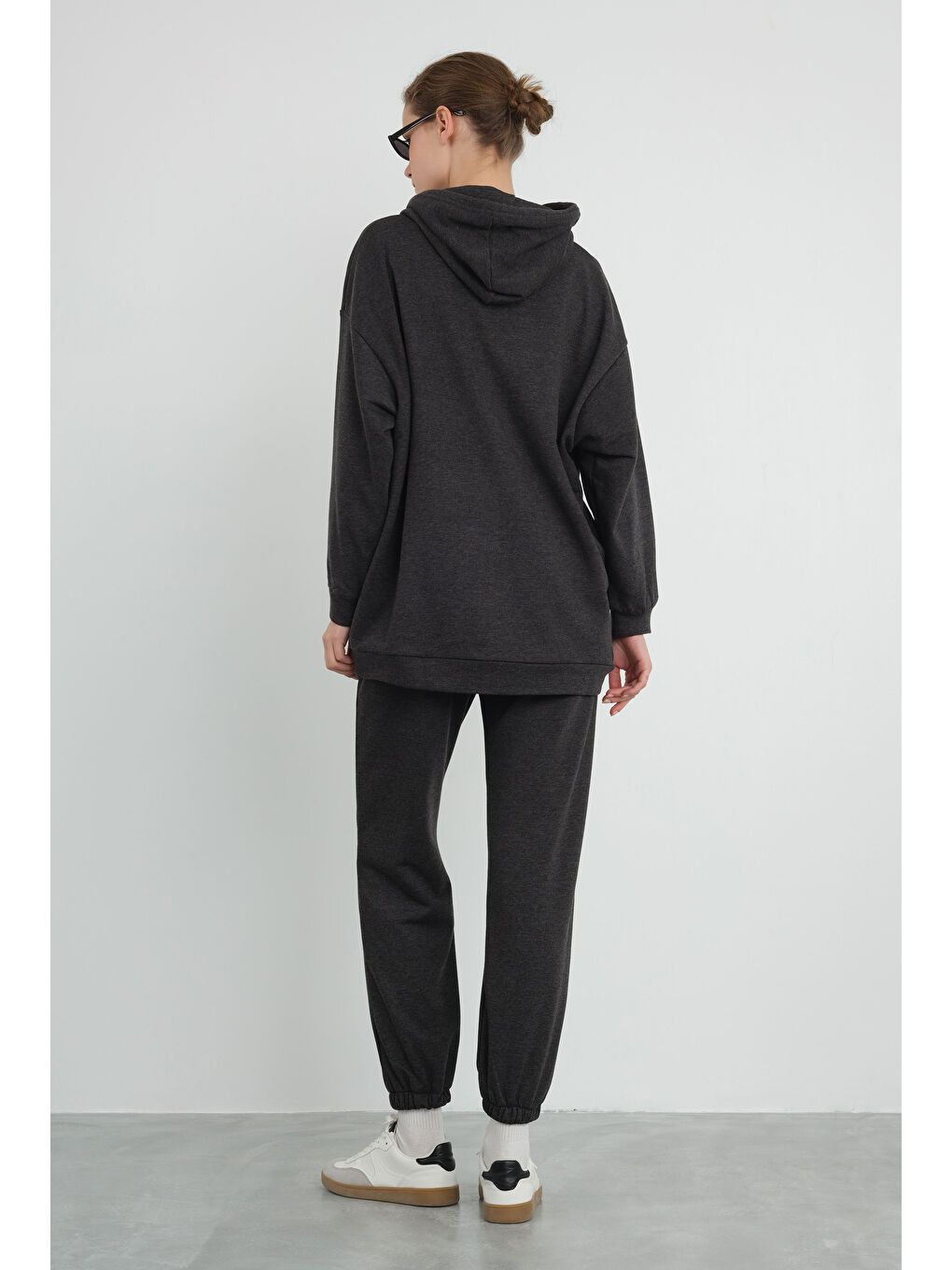 Kapüşonlu Sweatshirt Antrasit-3