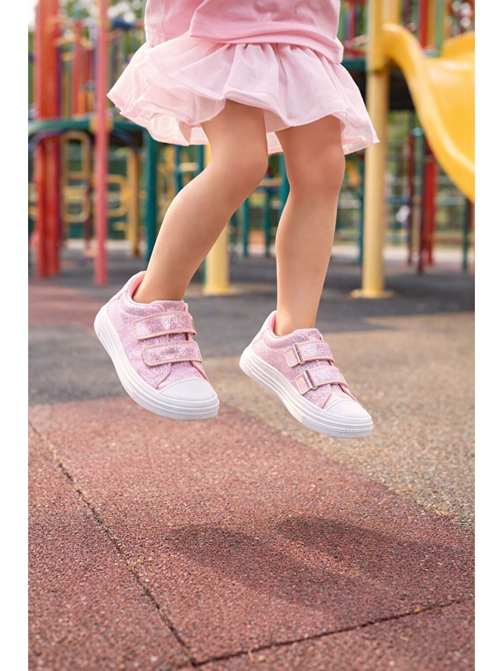 Pembe ORİELLA Kız Çocuk Cırt Cırtlı Simli Günlük Sneaker Spor Ayakkabı-8