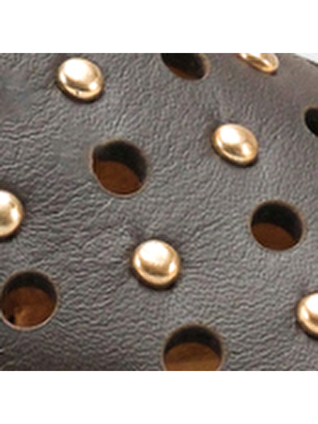 Kahverengi Lidia Hakiki Deri Düz Topuklu Zımbalı Kadın Sabo Terlik-6