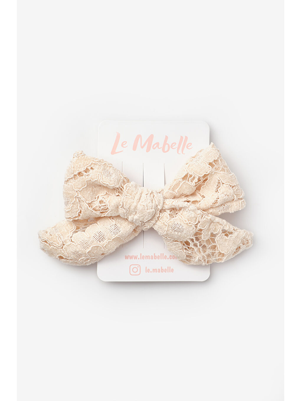 Ekru Krem Dantel Fiyonk Kız Çocuk Klips Toka