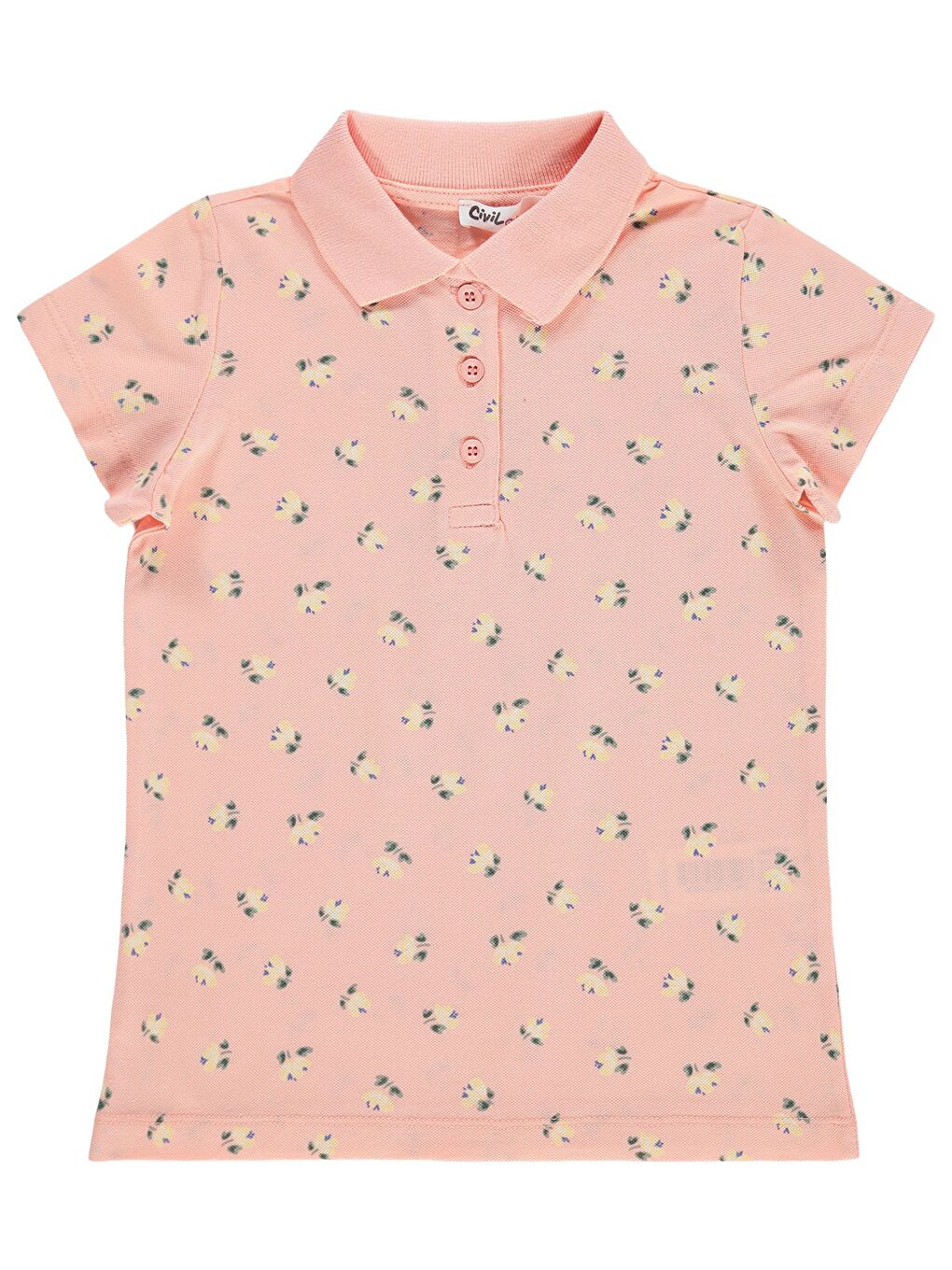 Pembe Girls Kız Çocuk Yapraklı Çiçek Desenli 10-13 Yaş Tişört - Pudra