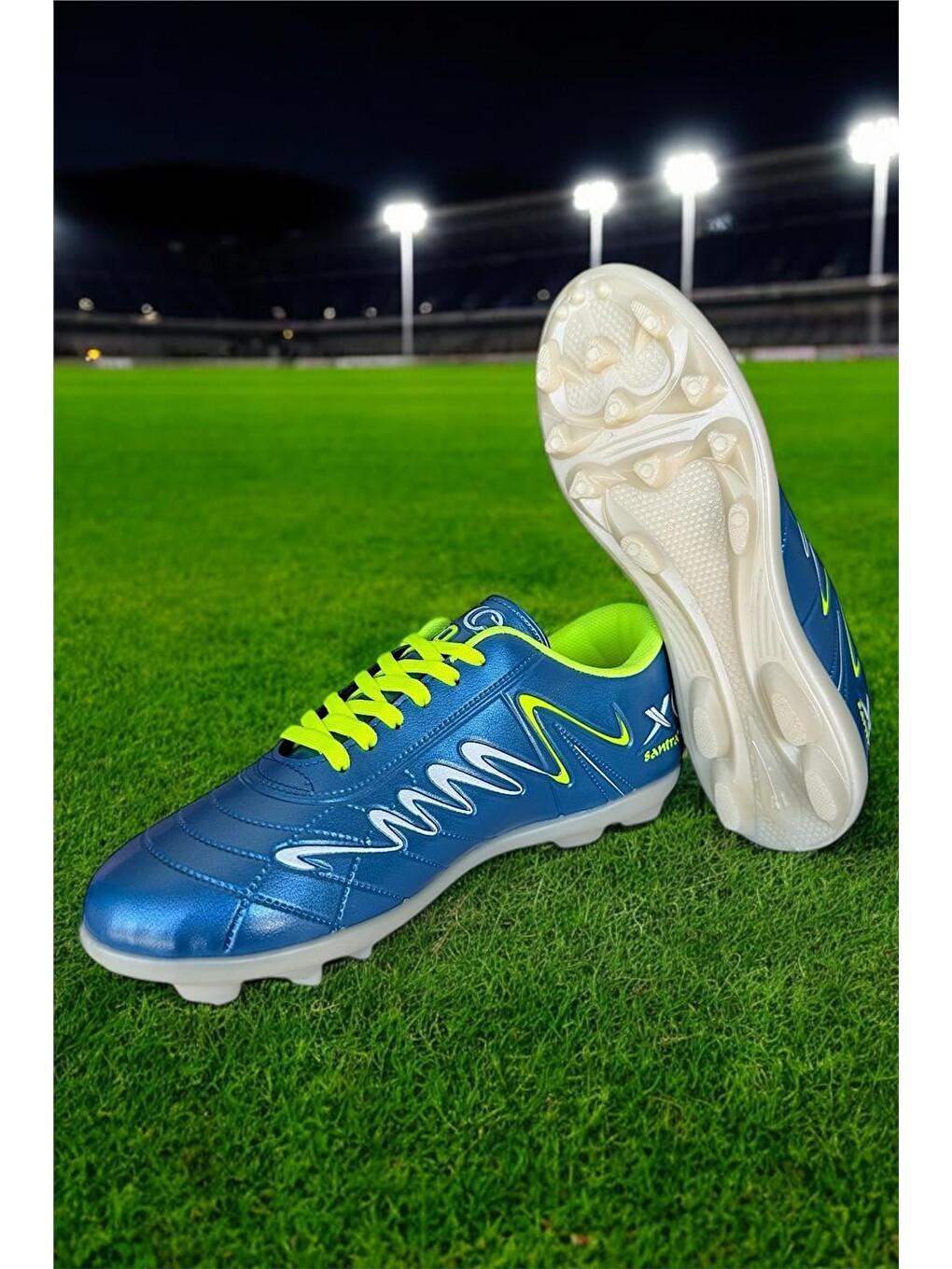 Mavi Erkek Krampon Dişli Futbol Ayakkabısı Mavİ - Sari-1
