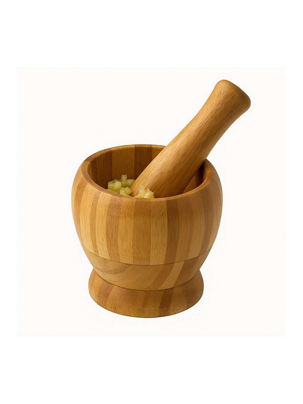 Gri Paslanmaz Çelik Un Eleği ve Doğal Bambu Ahşap Havan-2