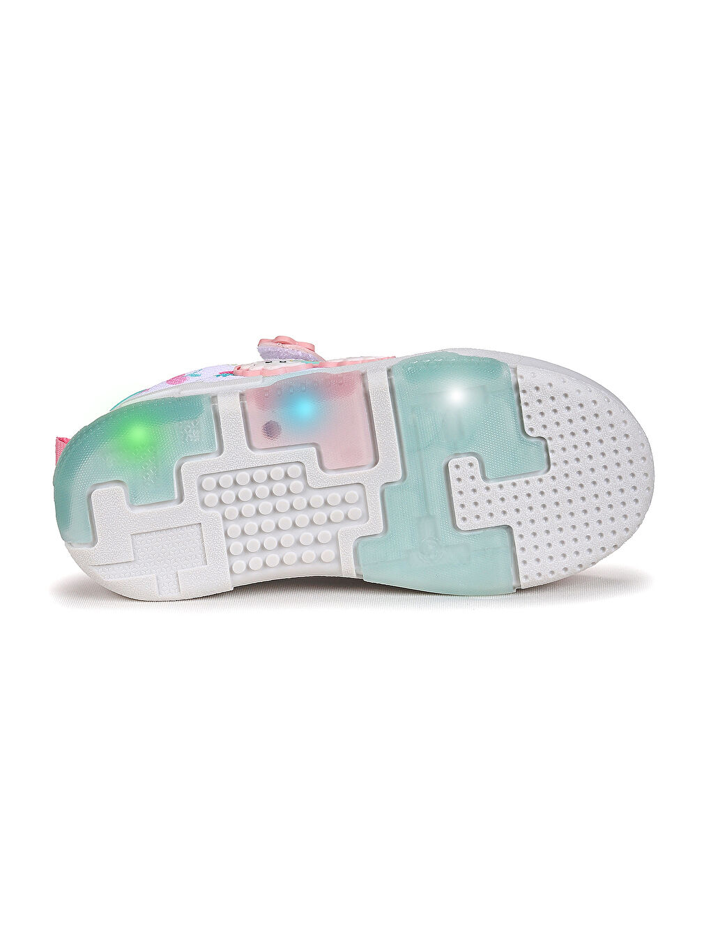 Pembe Bulut Cırtlı Işıklı Kız Çocuk Günlük Spor Ayakkabı-4
