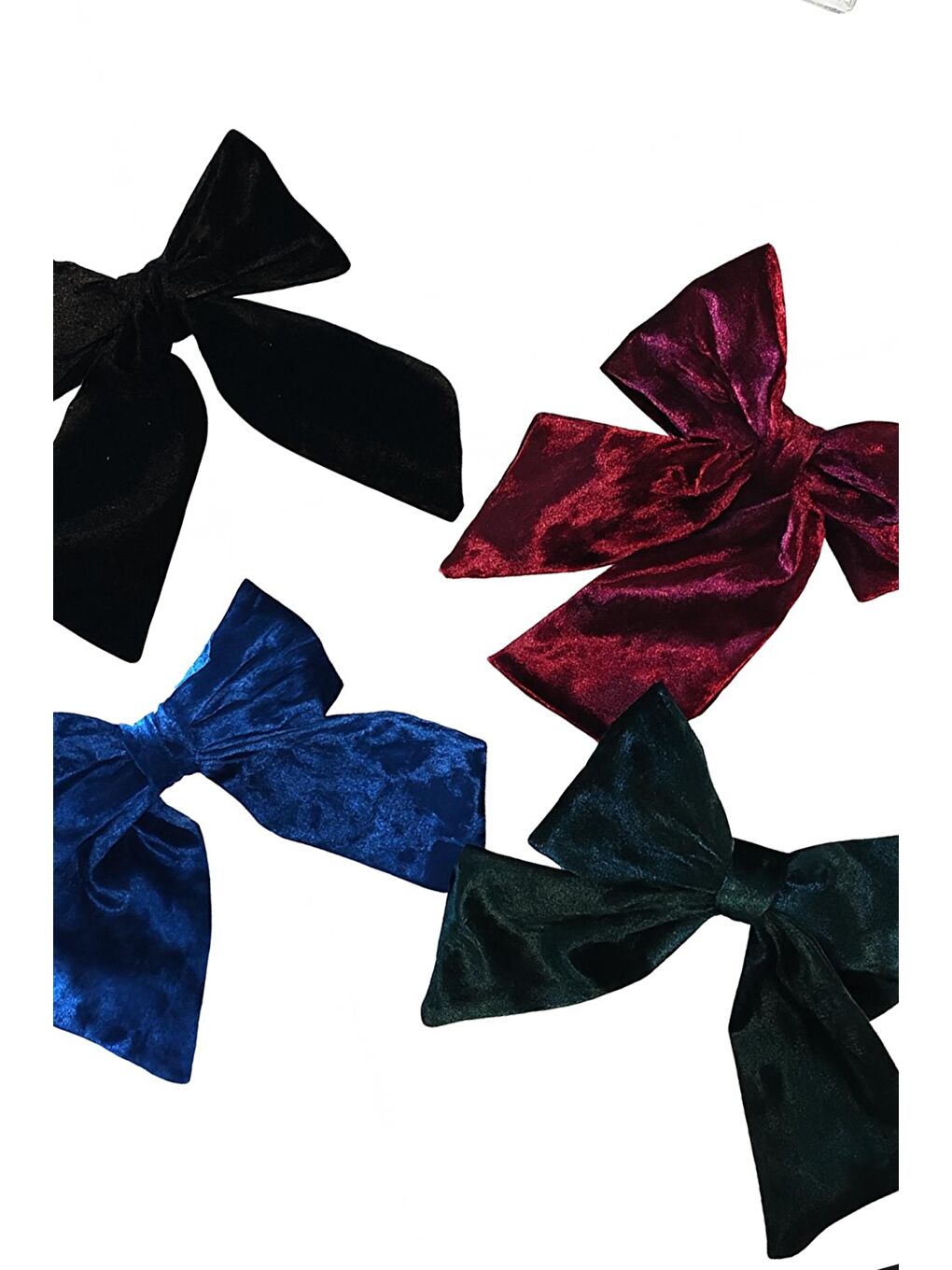 Karışık Kadife Fiyonk 4'lü Toka Seti-2