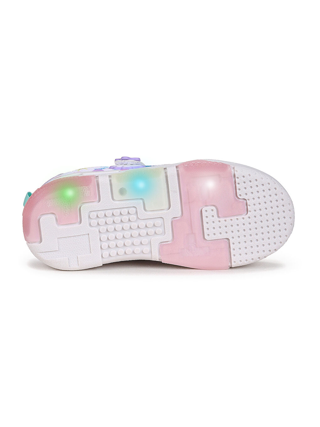 Beyaz Bulut Cırtlı Işıklı Kız Çocuk Günlük Spor Ayakkabı-4