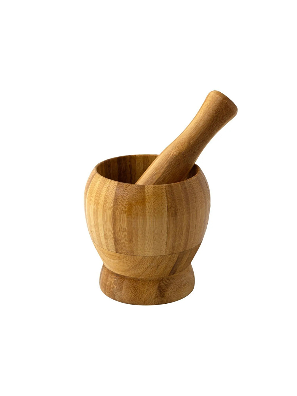 Gri Paslanmaz Çelik Un Eleği ve Doğal Bambu Ahşap Havan-3