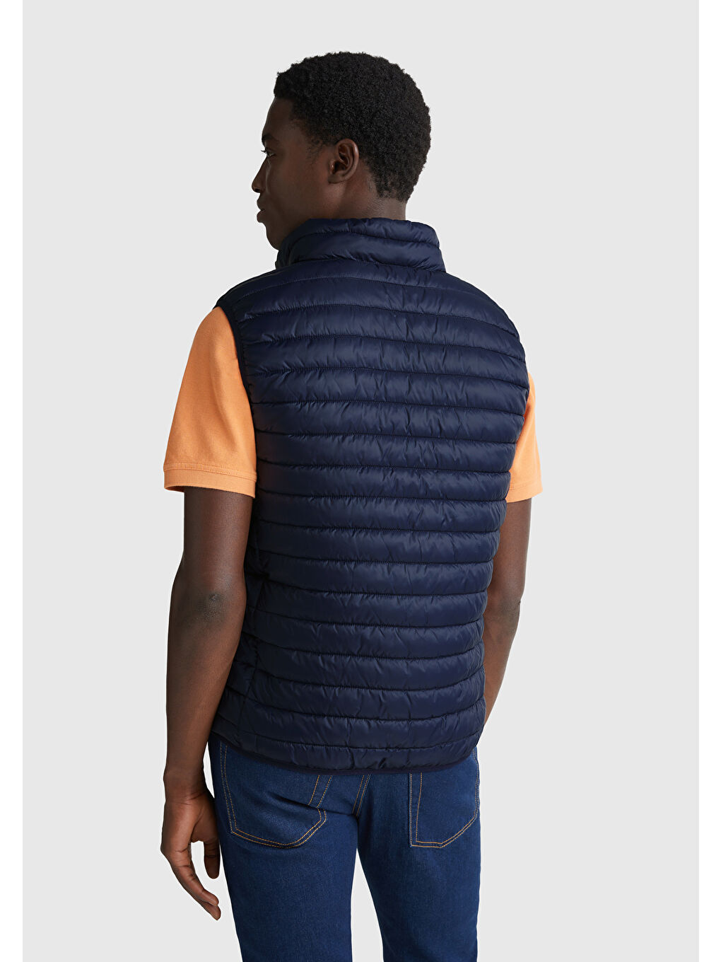 Erkek Lacivert Polyester Dolgulu Regular Fit Yelek-2