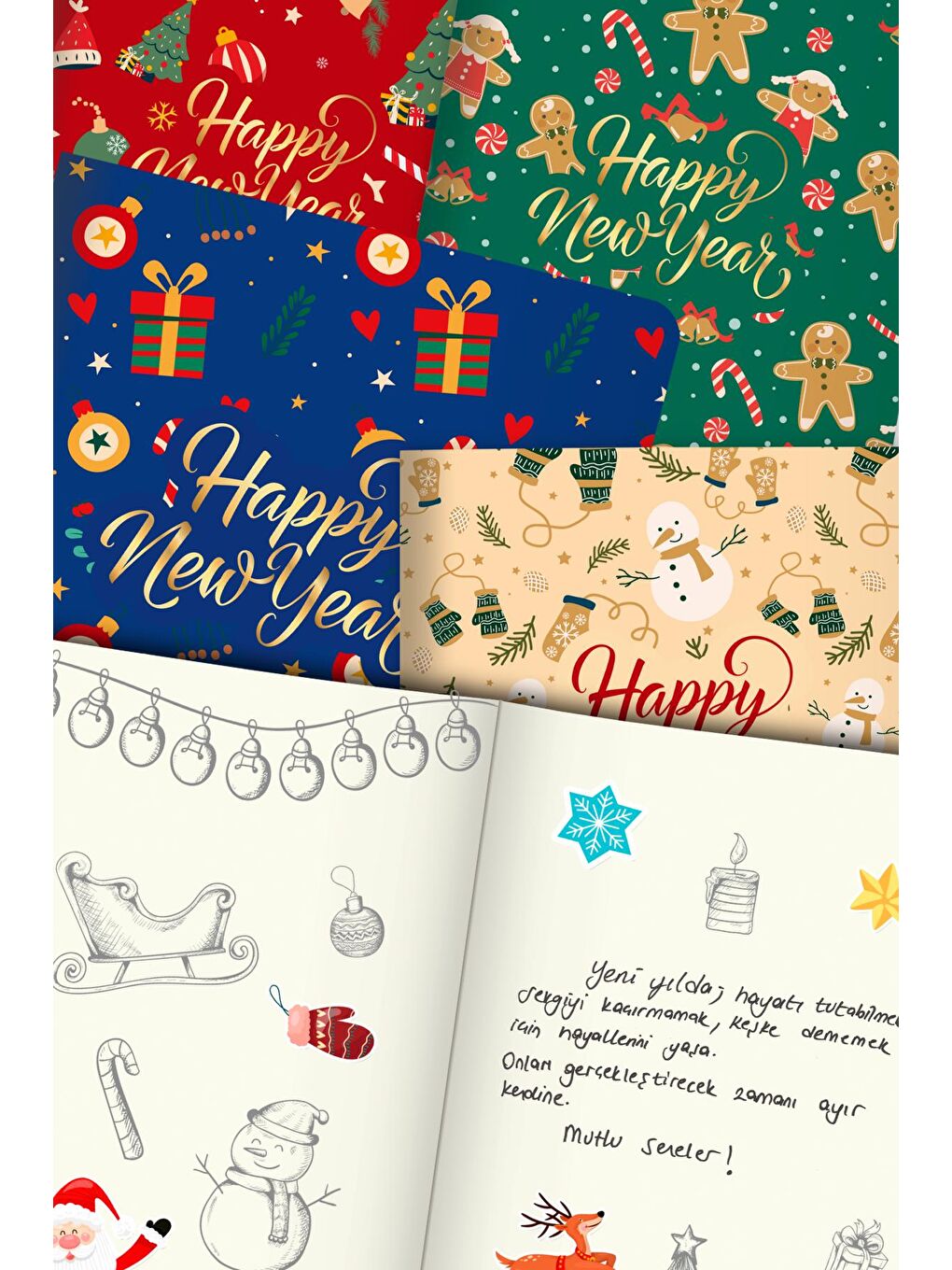 4'lü New Year Defter Seti Çizgisiz 13x20-1