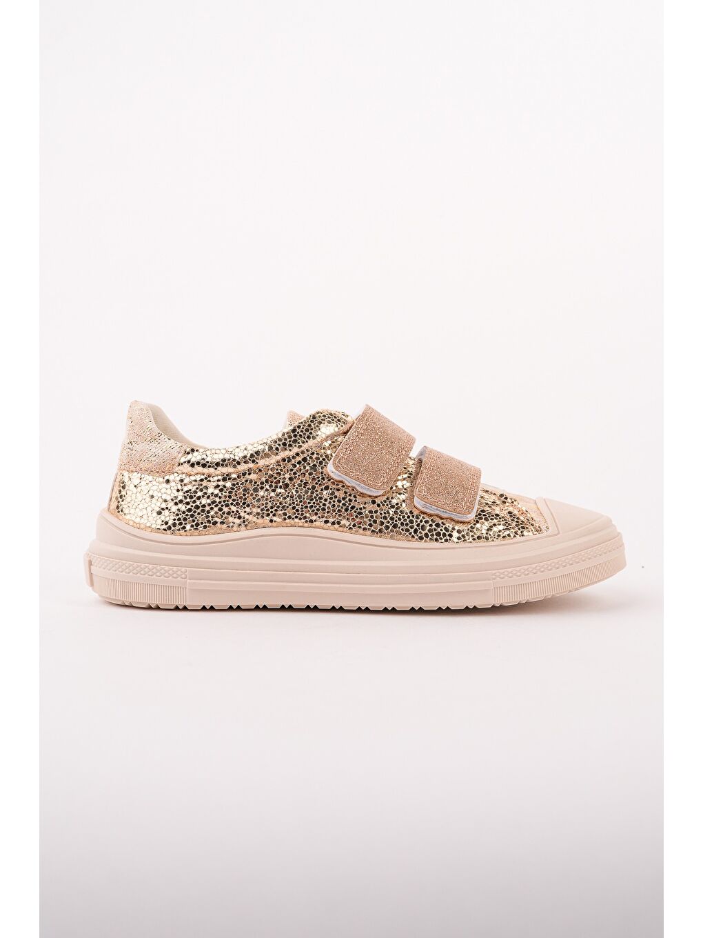 Sarı ORİELLA Kız Çocuk Cırt Cırtlı Simli Günlük Sneaker Spor Ayakkabı-4