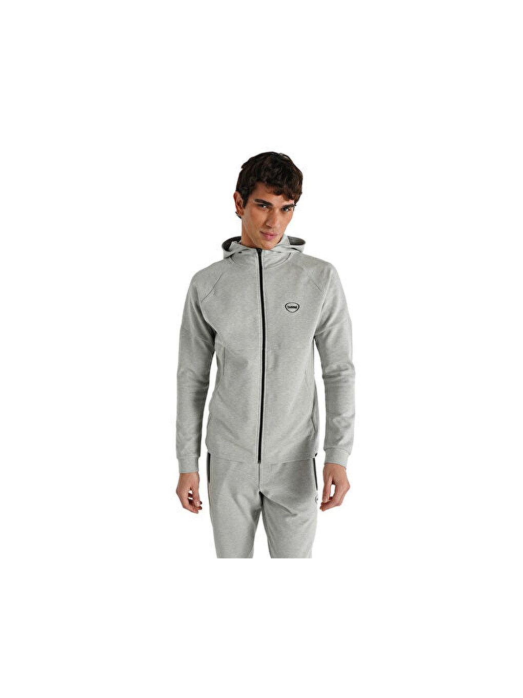 Inter Zip Hoodie Erkek Günlük Fermuarlı Sweatshirt 921257-2006 Gri