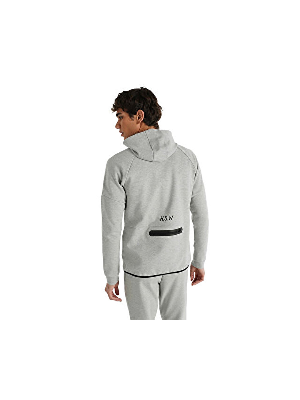 Inter Zip Hoodie Erkek Günlük Fermuarlı Sweatshirt 921257-2006 Gri-1