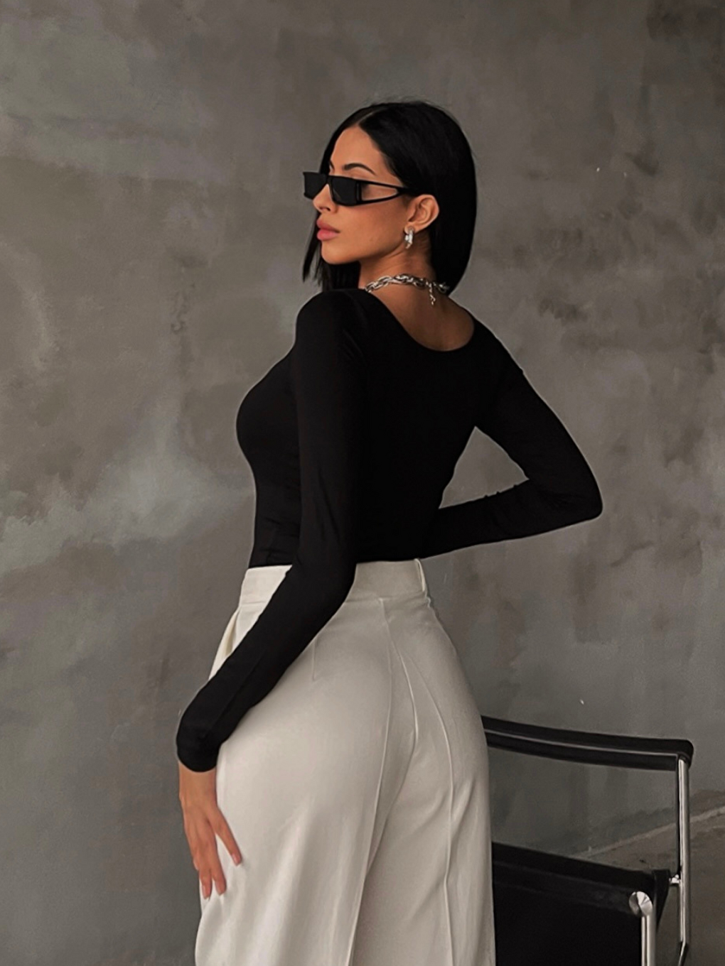 Kadın Siyah Prenses Yaka Bluz-2