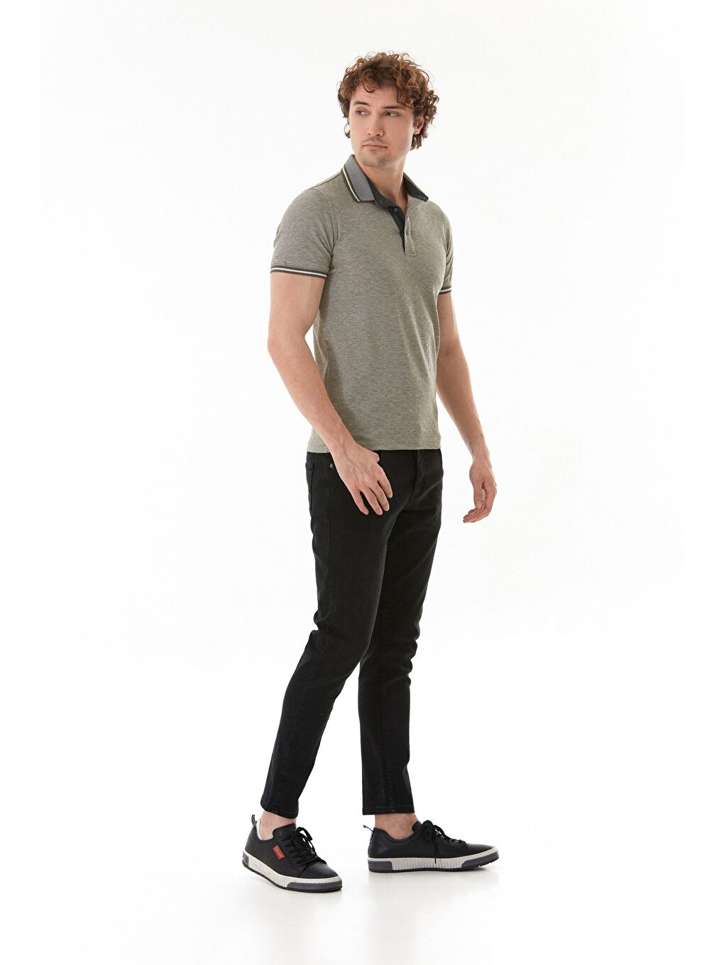 Haki Süprem Kumaş Slim Fit Polo Yaka Tişört-2