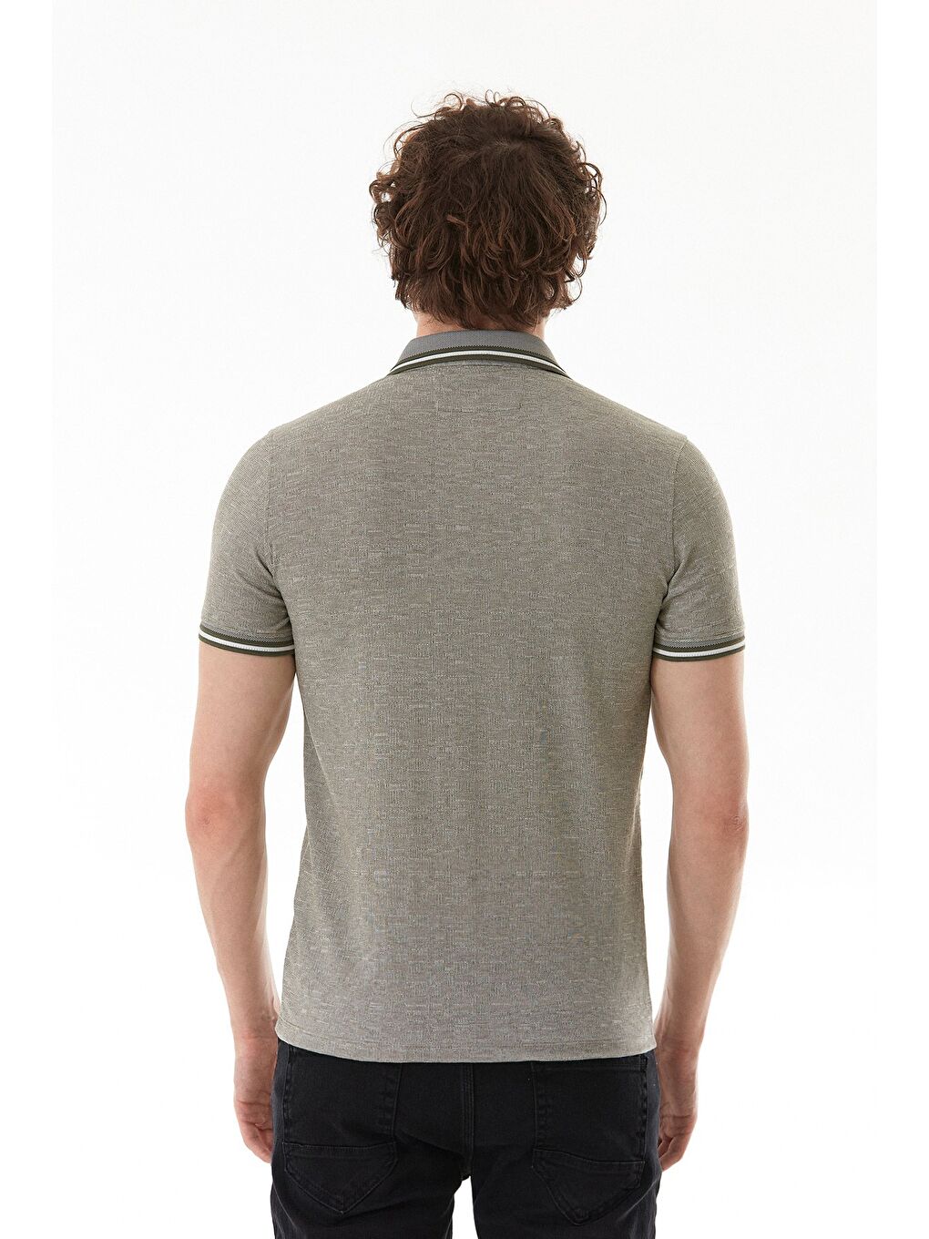 Haki Süprem Kumaş Slim Fit Polo Yaka Tişört-3