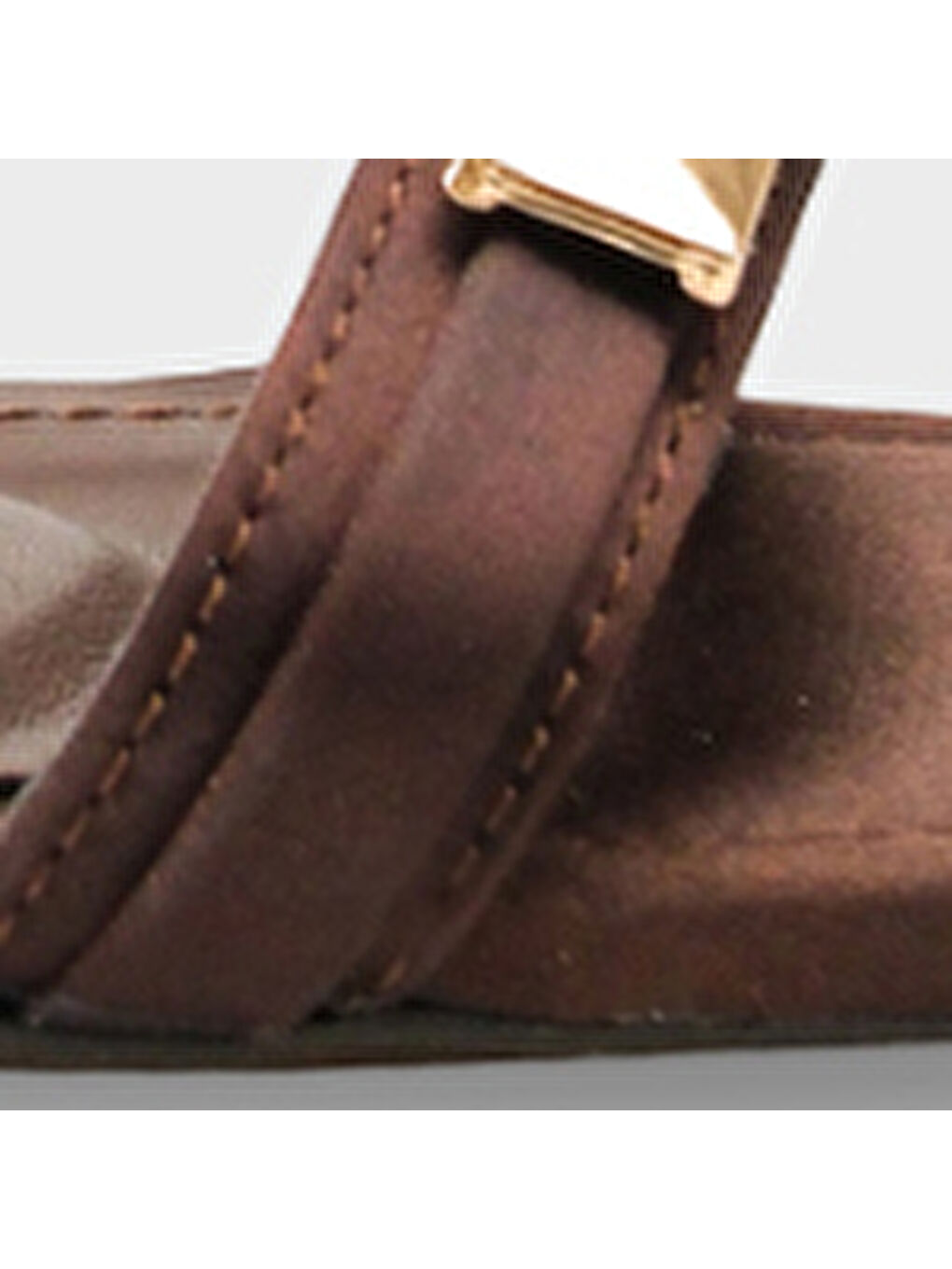 Kahverengi Bessy Kare Burunlu Yüksek Topuklu Metal Aksesuarlı Bilekten Bantlı Kadın Ayakkabı-6