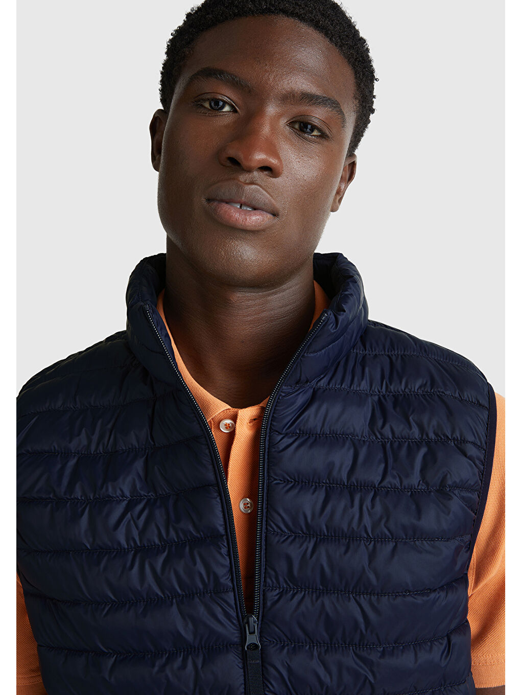 Erkek Lacivert Polyester Dolgulu Regular Fit Yelek-5