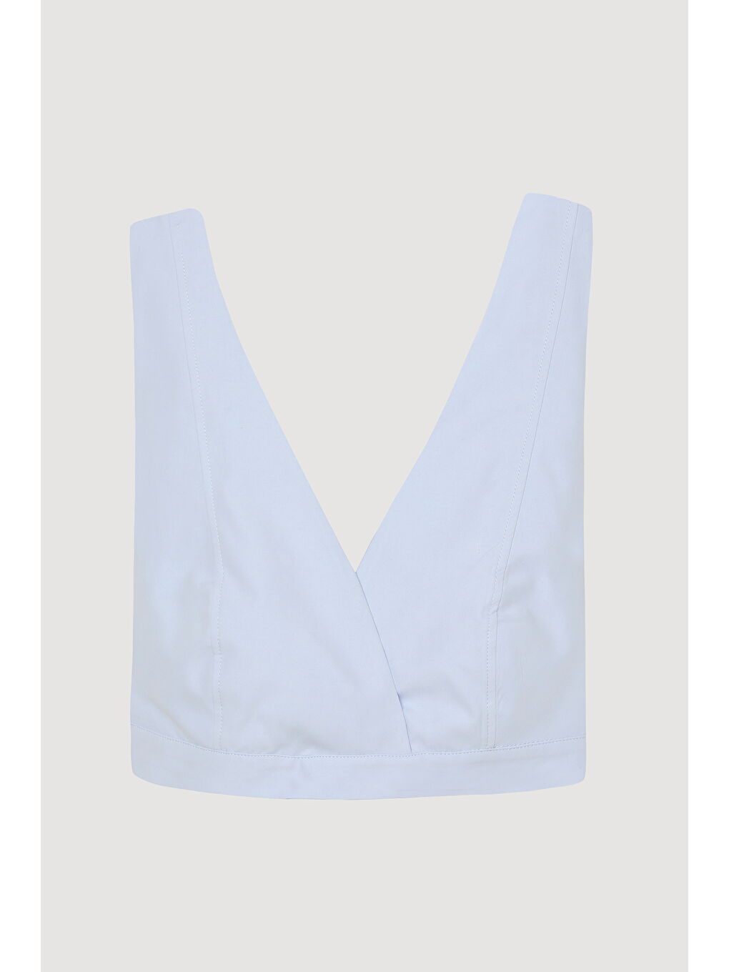 Bağlama Detaylı Kruvaze Büstiyer Bluz Mavi-1