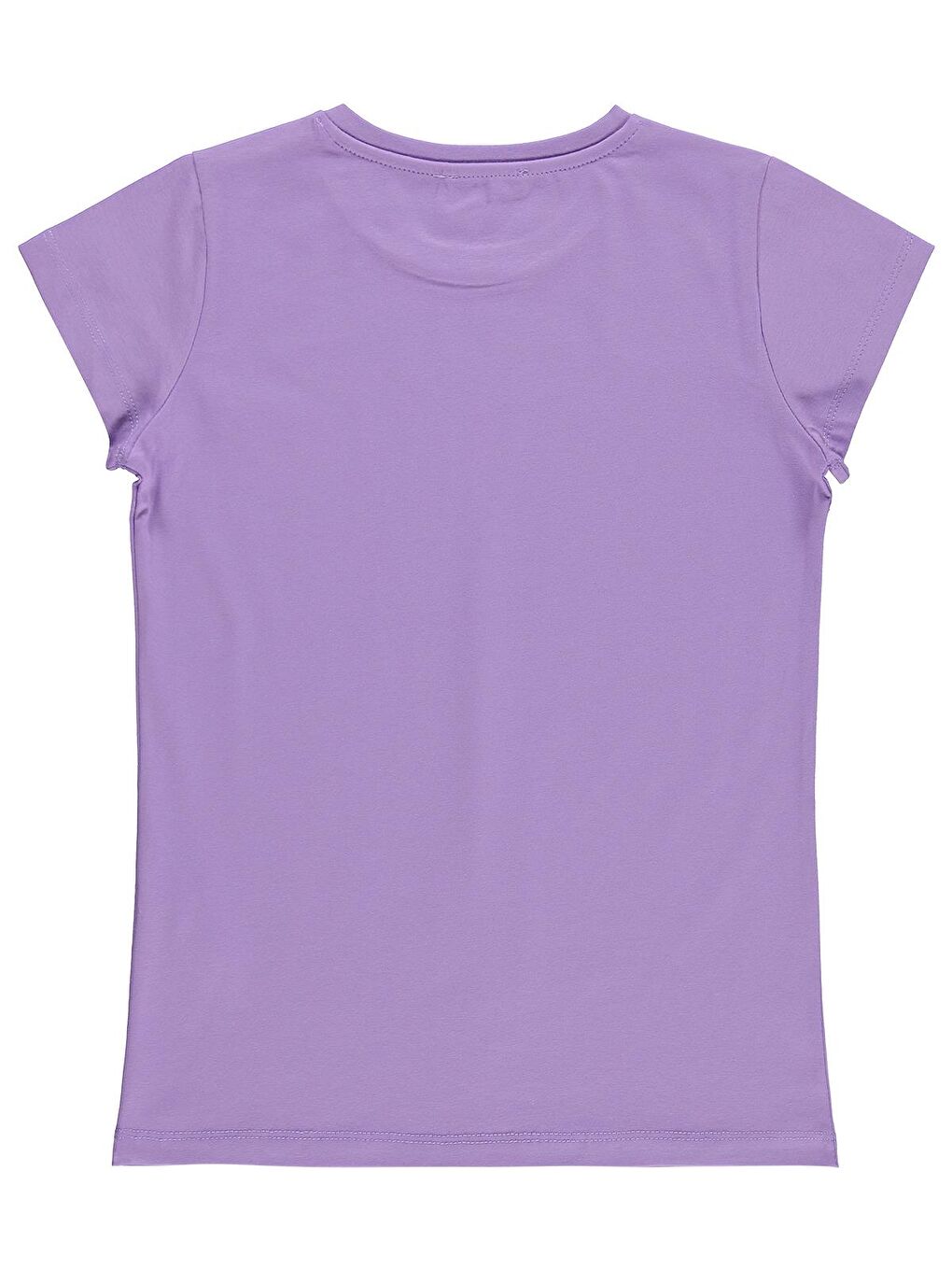 Mor Girls Fiyonk Baskılı 10-13 Yaş Tişört - Lila-1