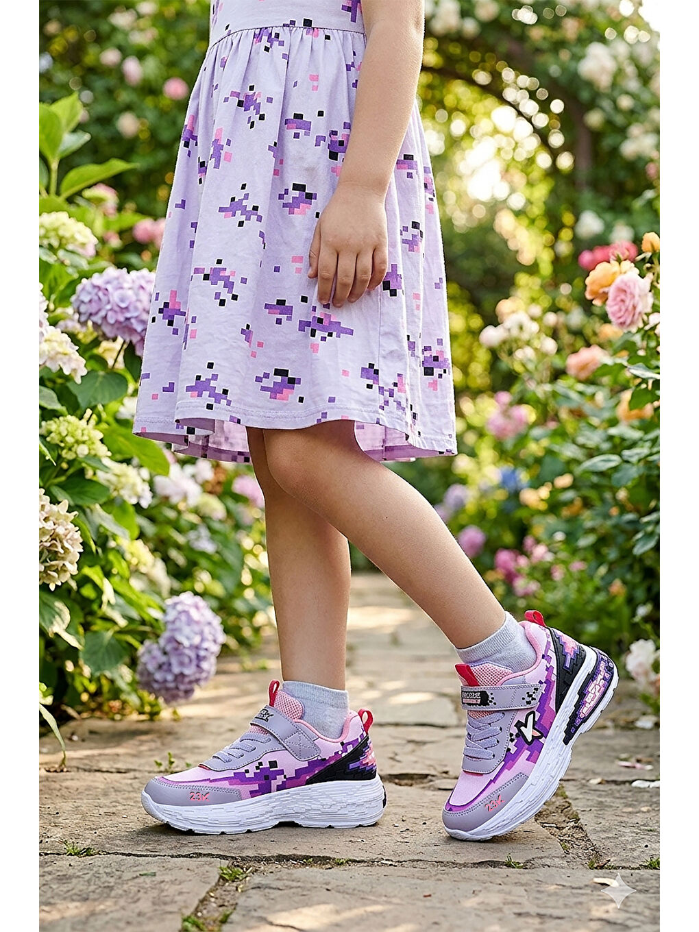 Lila Craft Günlük Cırtlı Kız Çocuk Spor Ayakkabı-2